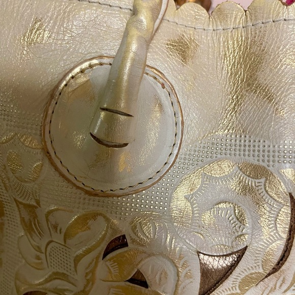 Patricia Nash extra large genuine leather shopper bag beige gold very good. - Picture 3 of 10
